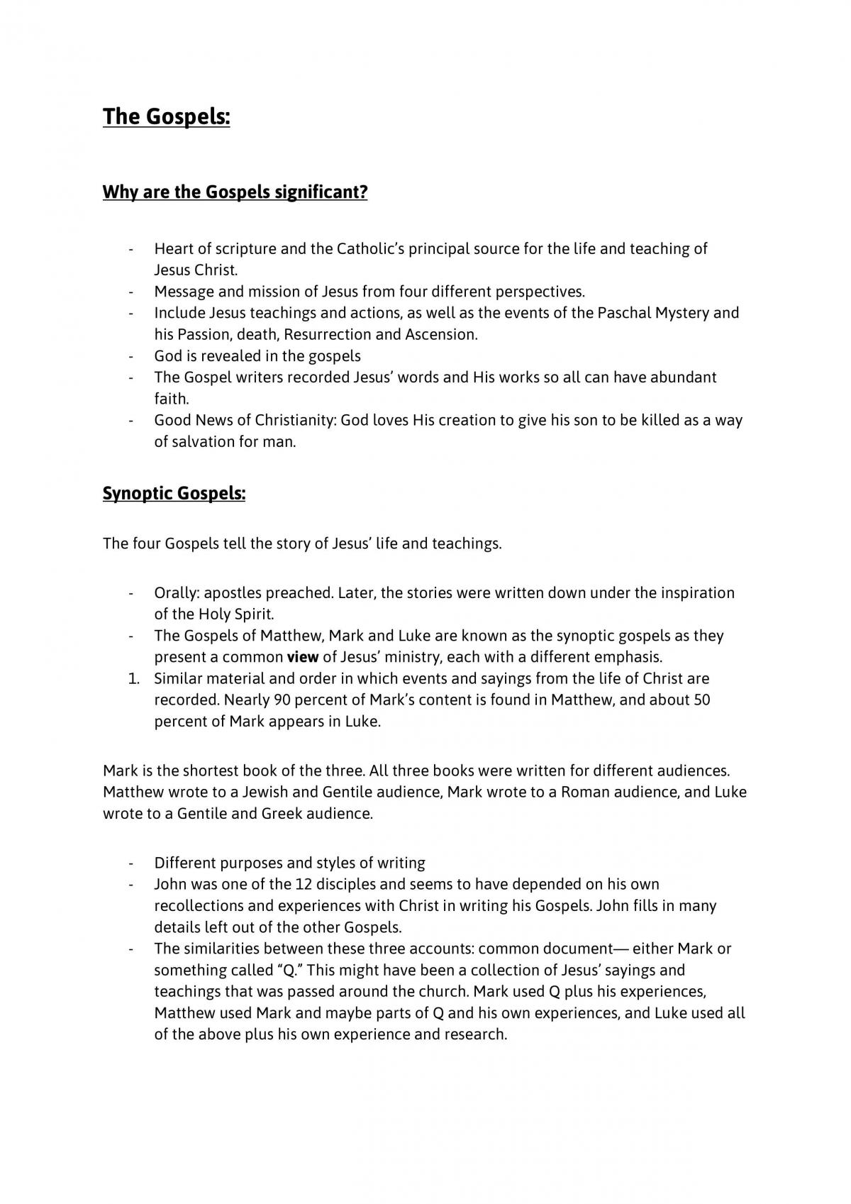 Religion Study Notes - Page 1