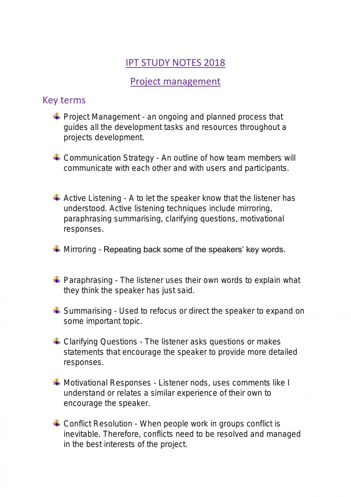 HSC IPT Topic Project Mangement  - Page 1