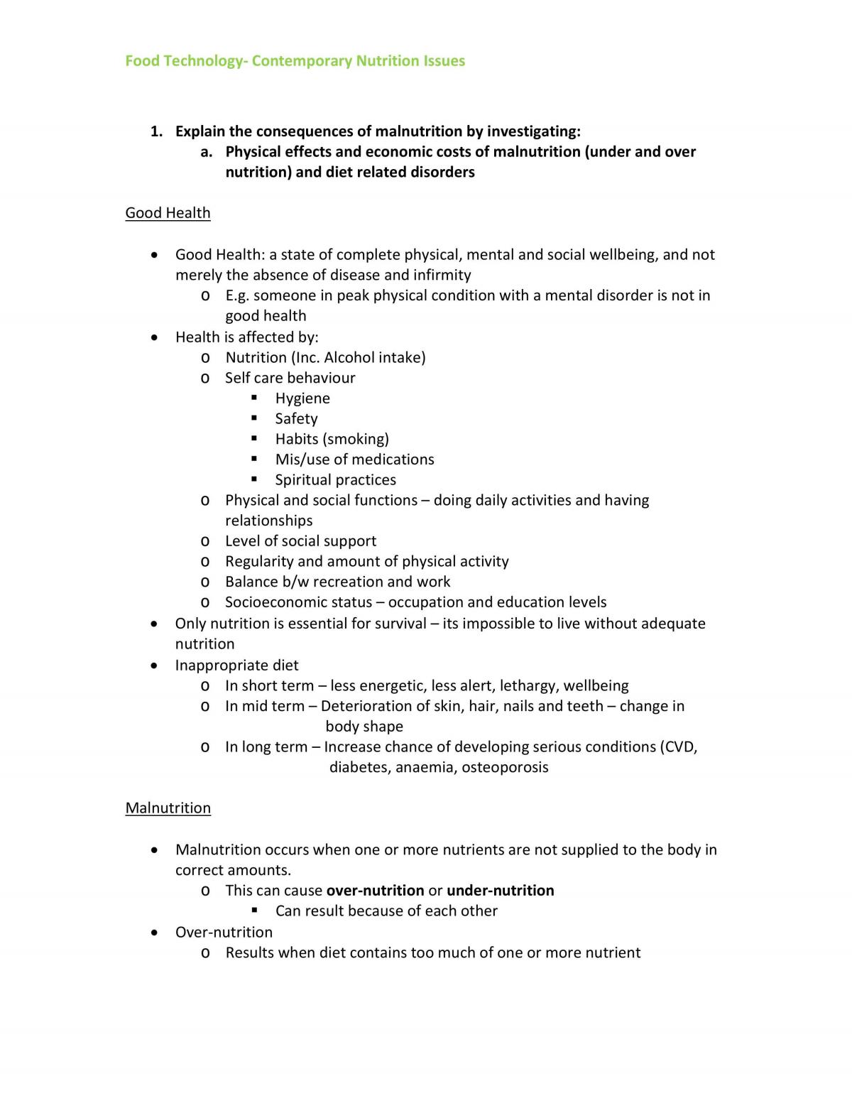 Contemporary Nutrition Issues Notes - Page 1
