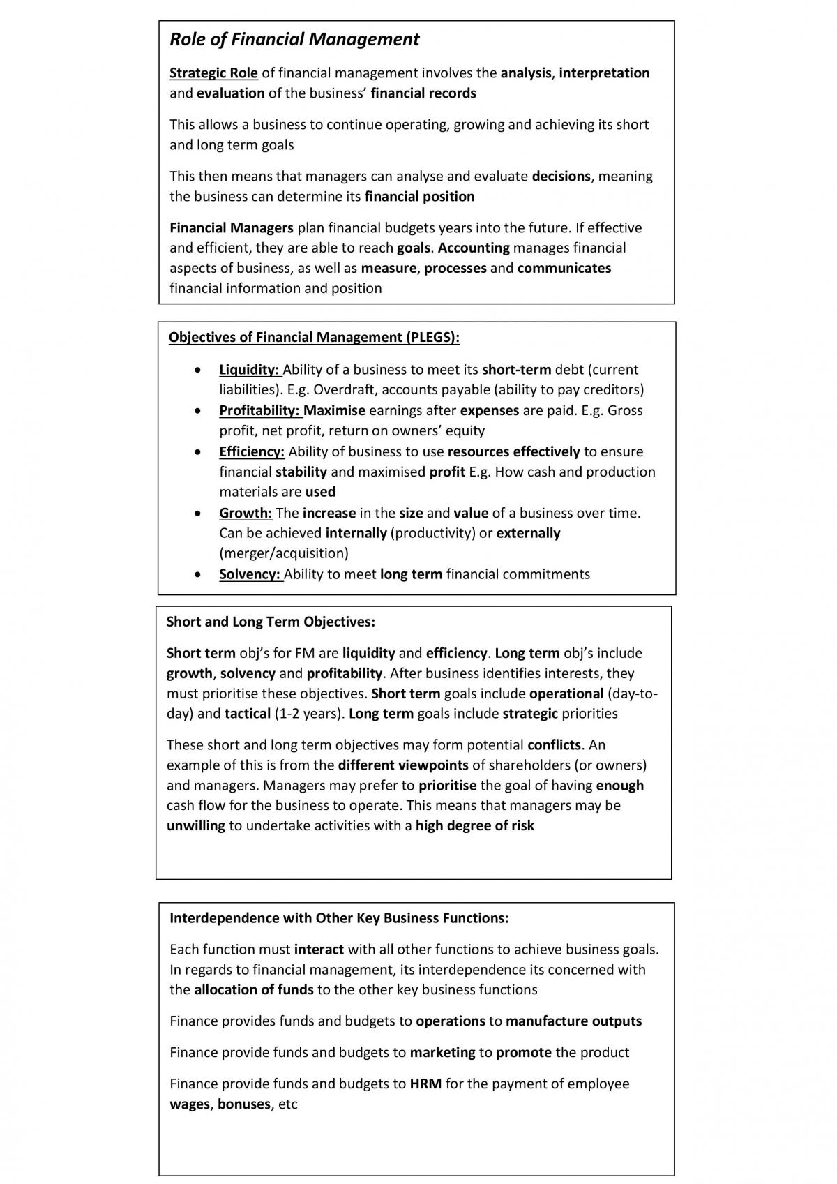 Complete Finance Topic Study Cards - Page 1