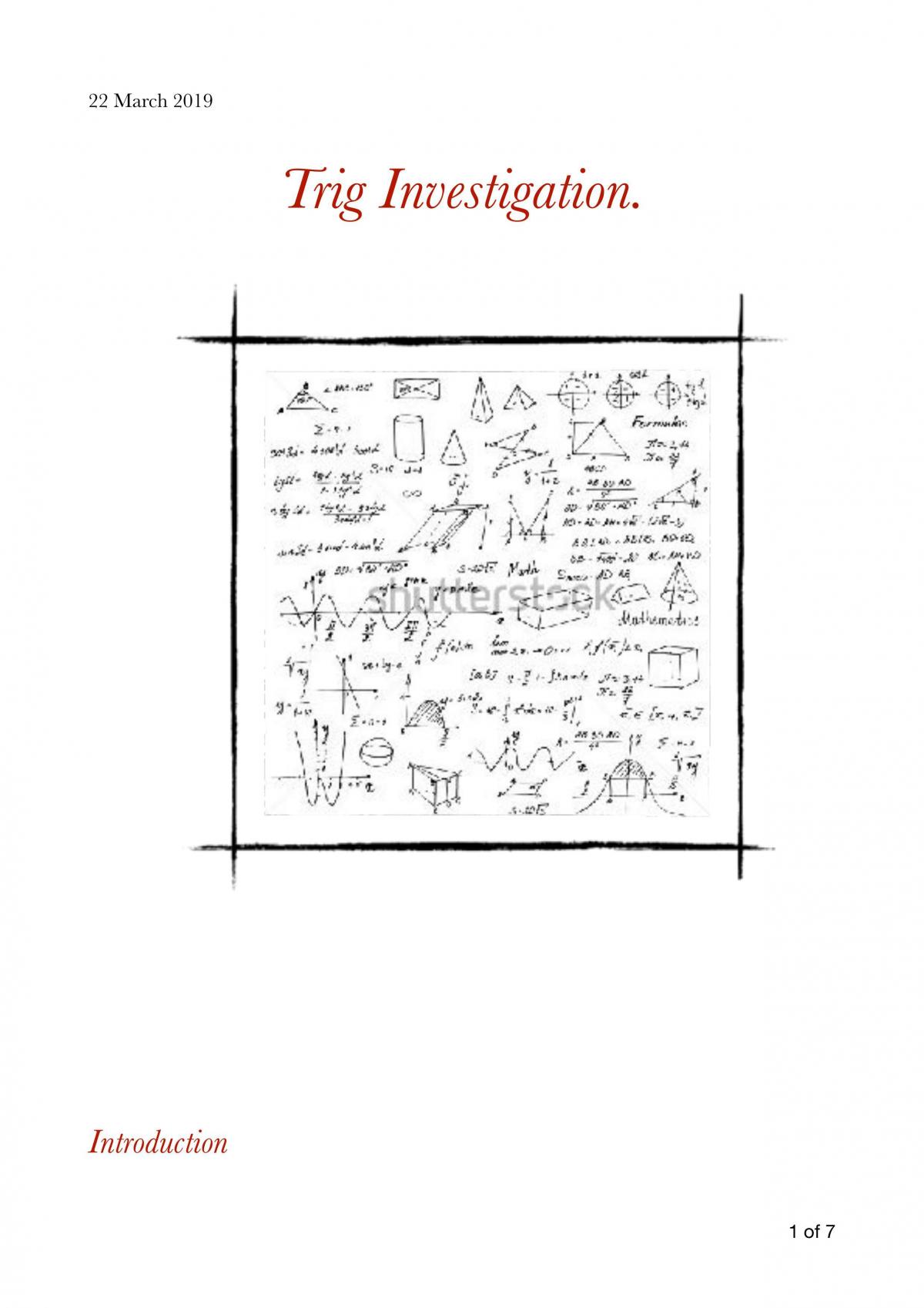 Trig Investigation - Page 1