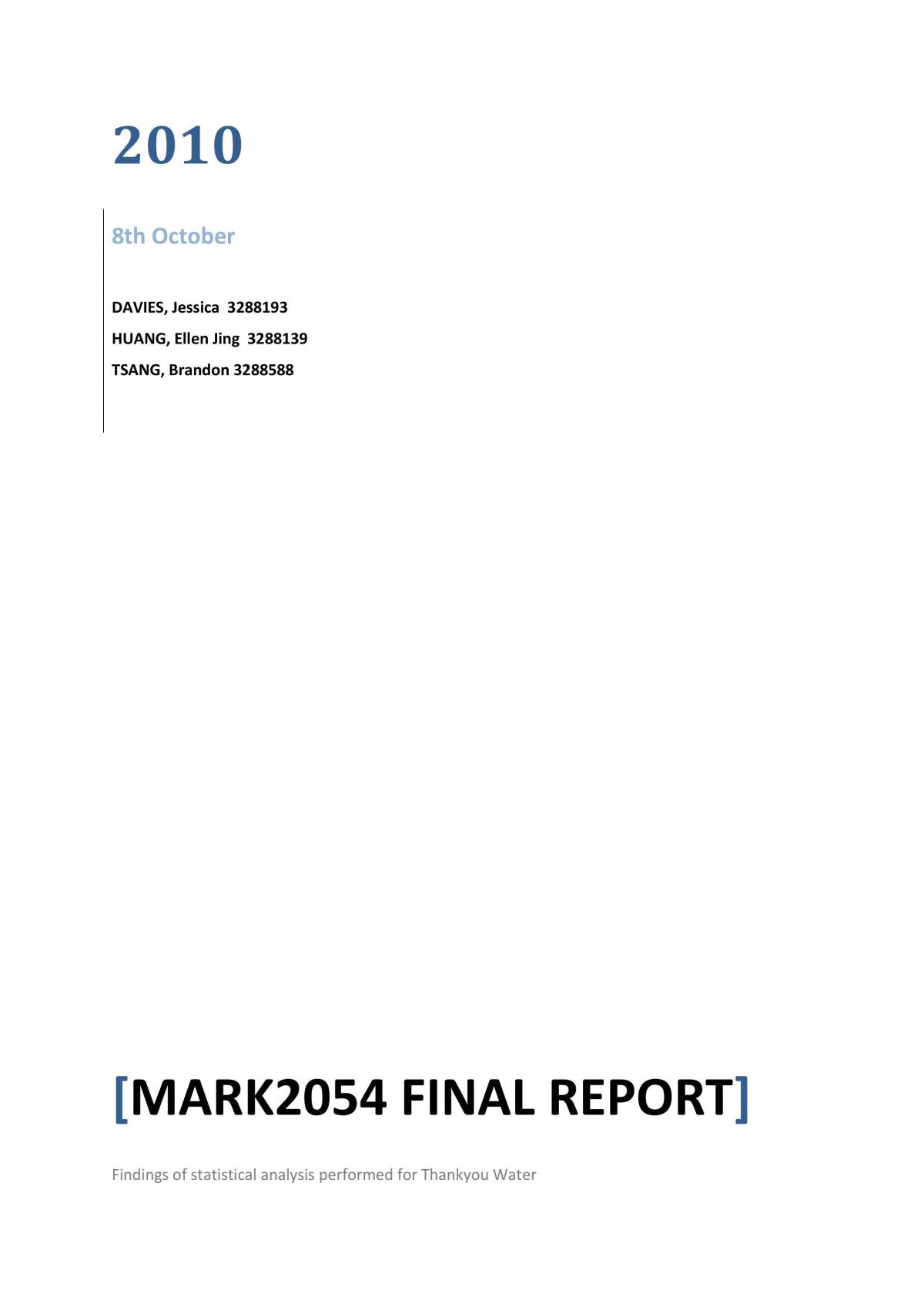 Mark2054 final report - Page 1
