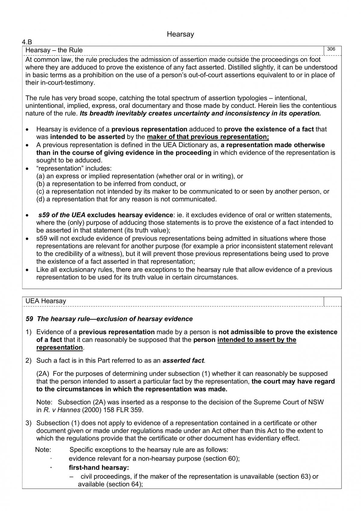 Hearsay Exam Notes - Page 1