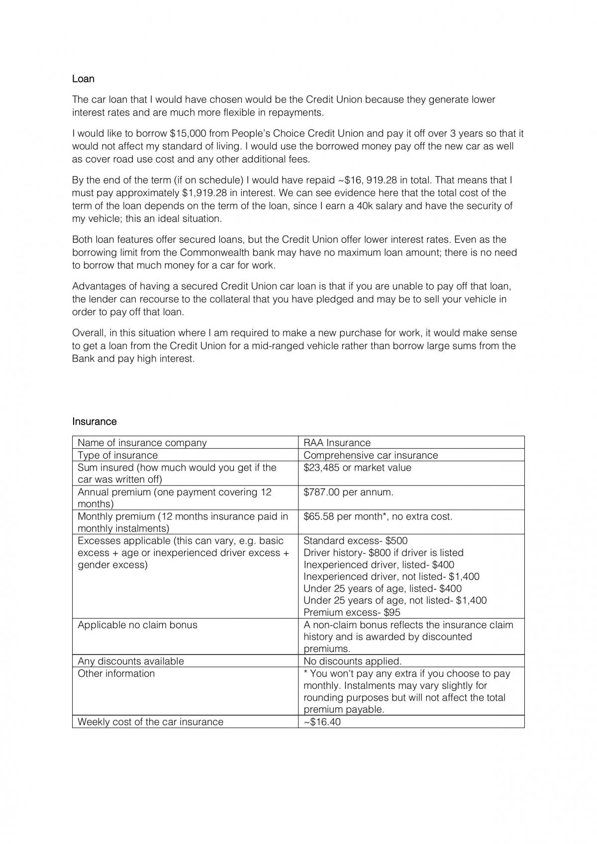 Year 11 Economics and Business- Buying a Car  - Page 2