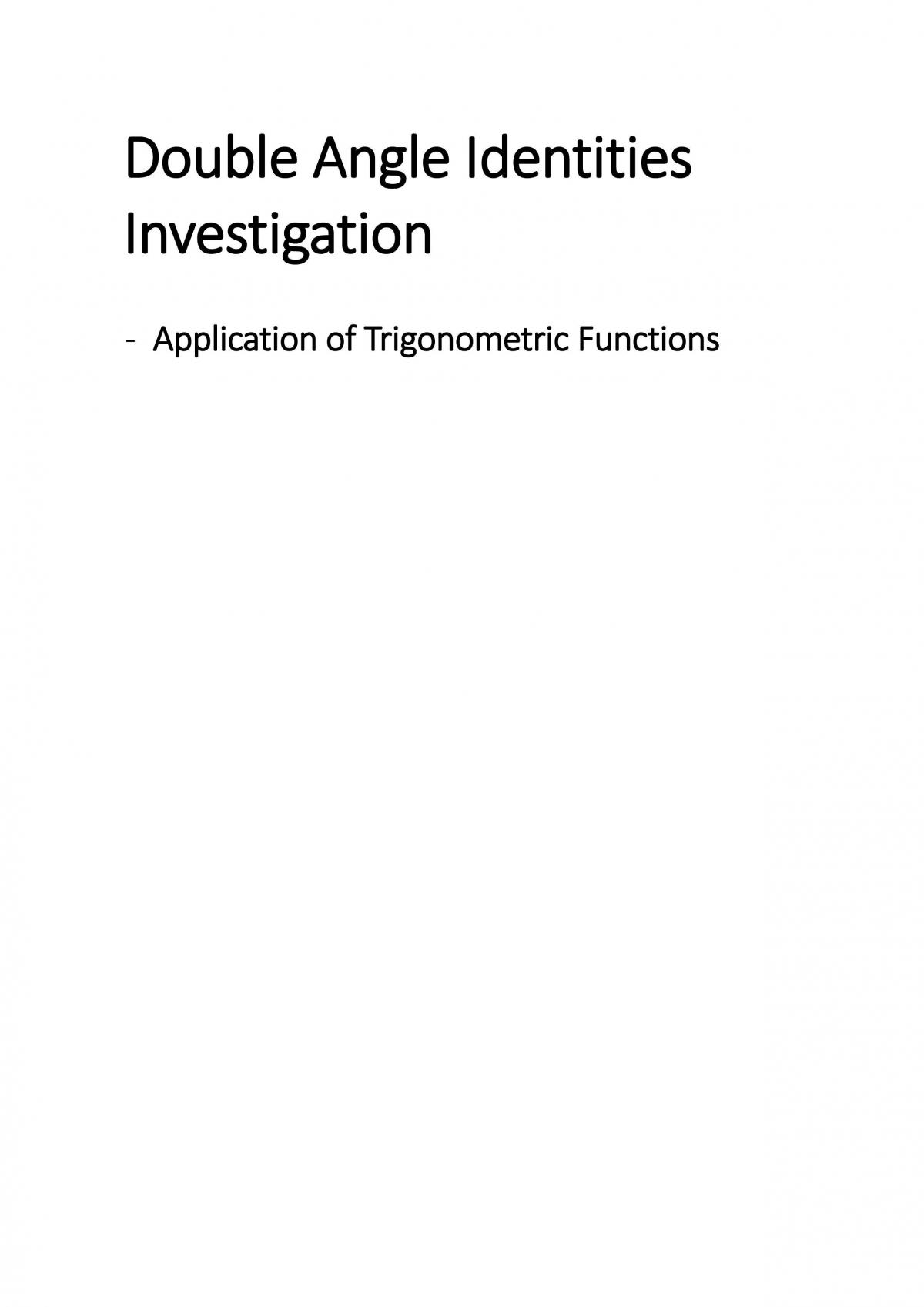 Double Angle Identities Direct Investigation - Page 1