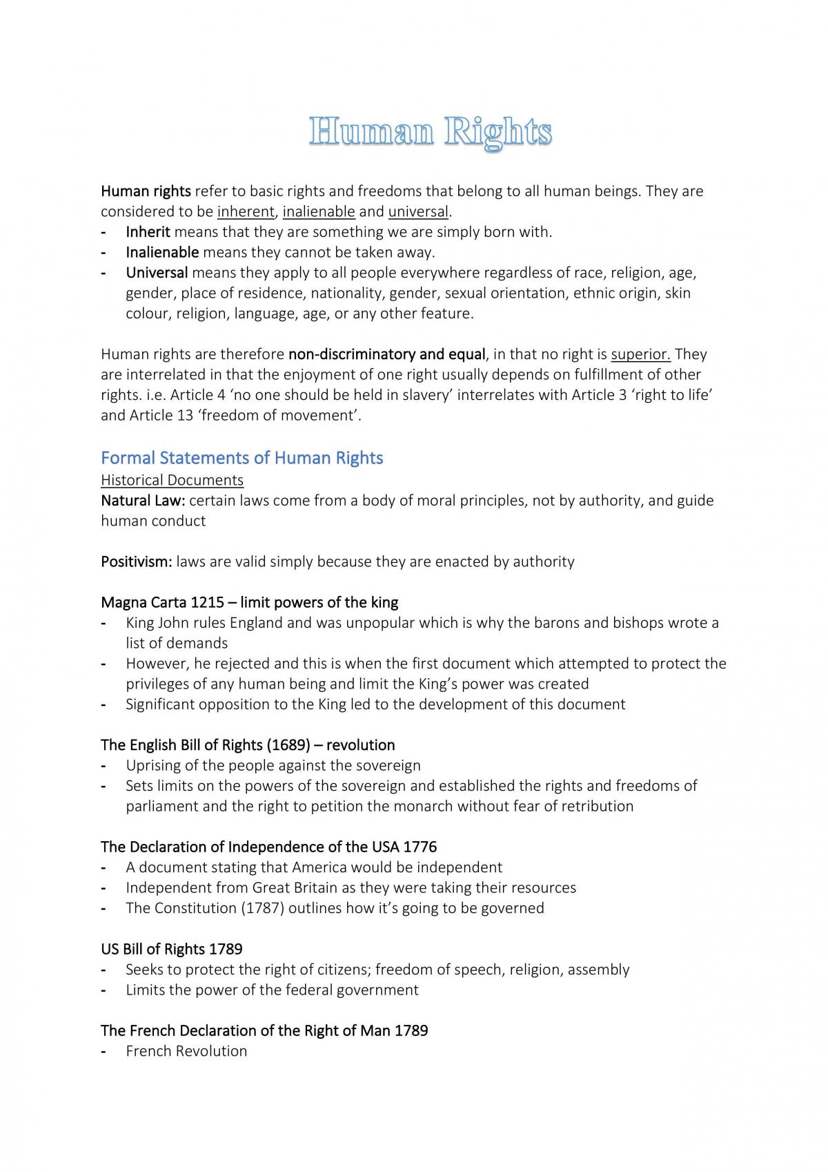 Human Rights Notes - Page 1