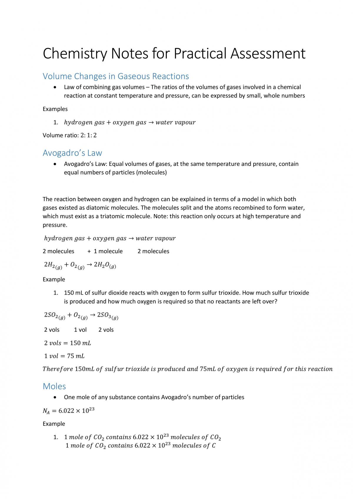 Preliminary HSC Practical Notes - Page 1