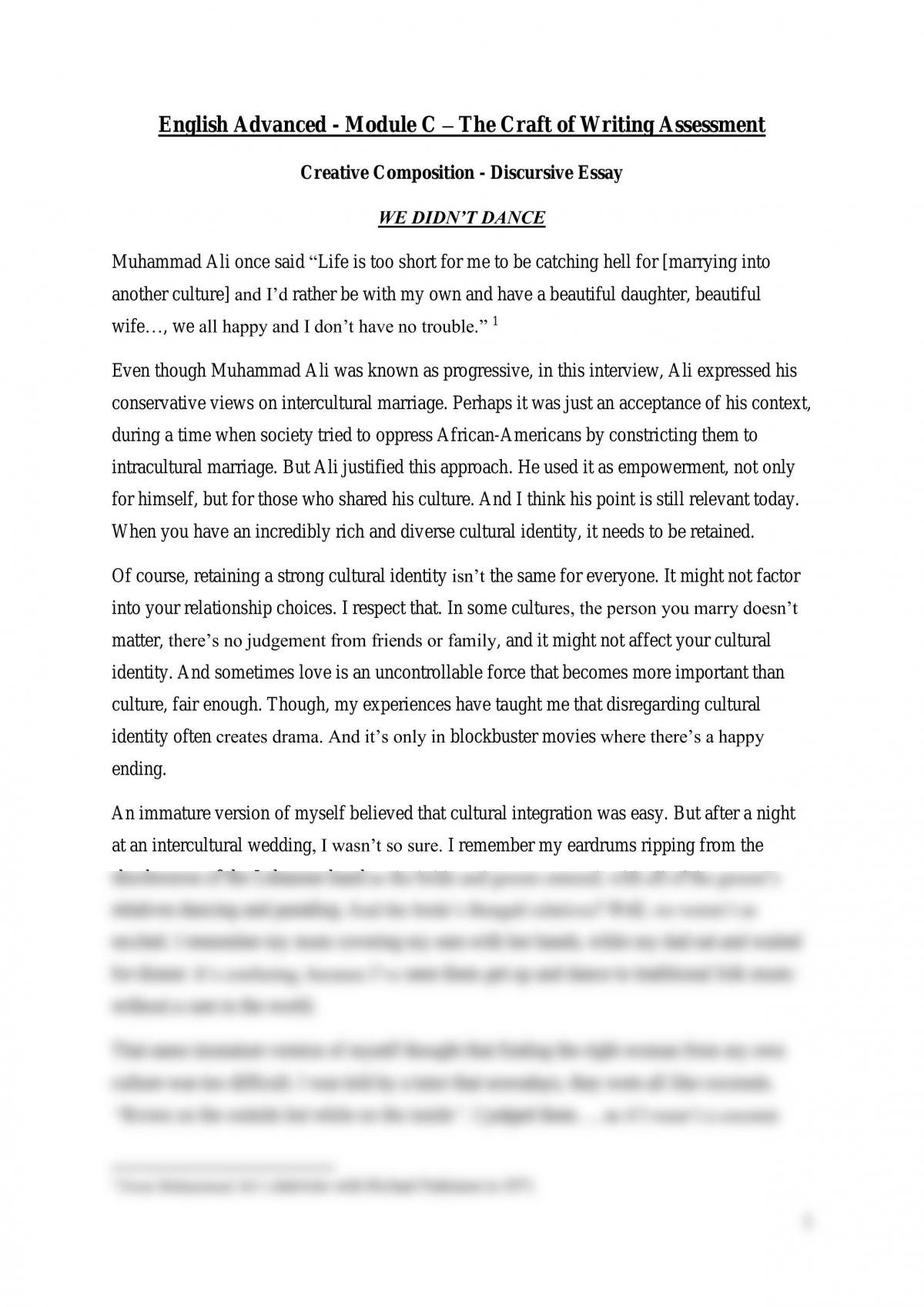 discursive essay sample pdf