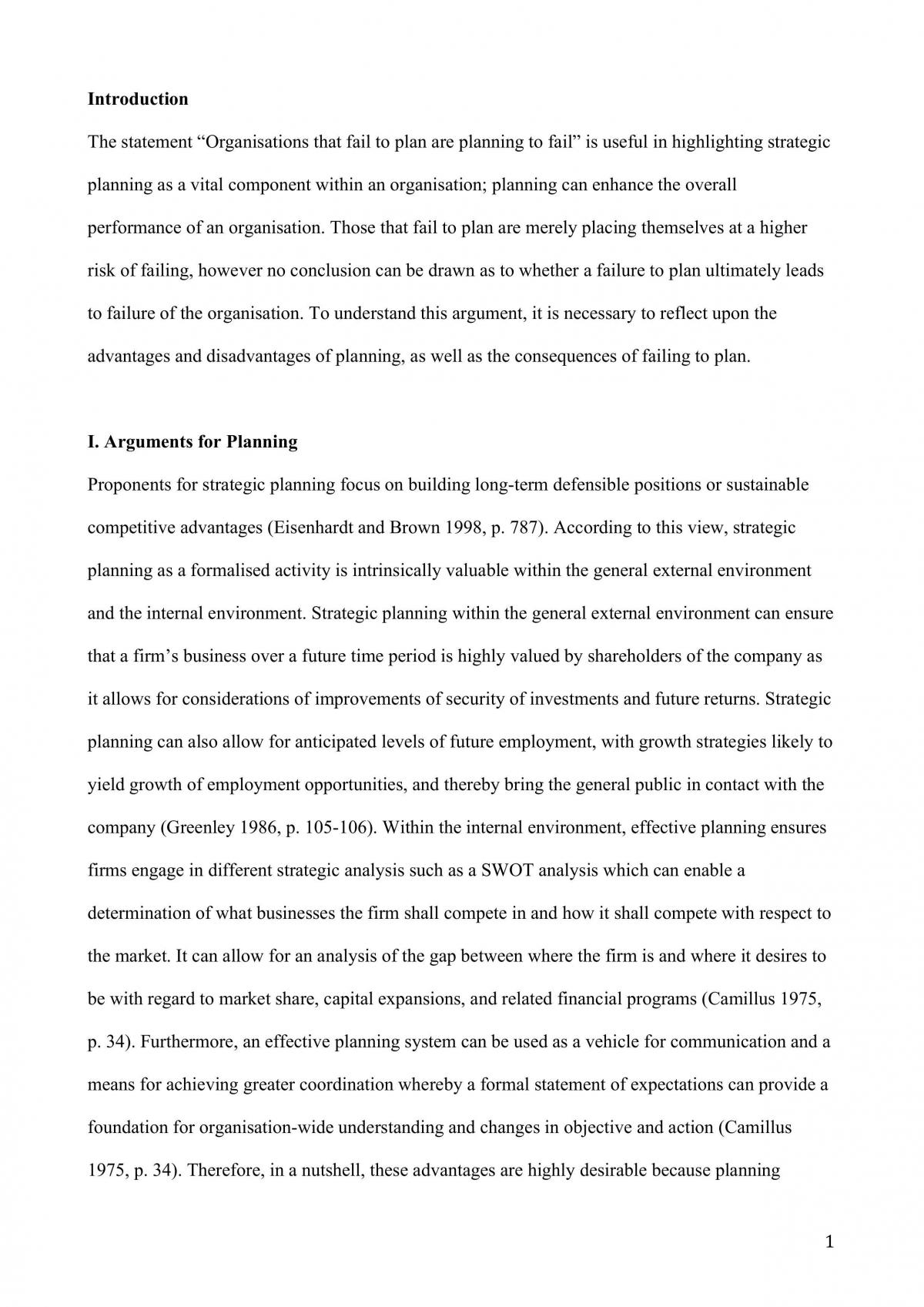 Organisations that fail to plan are planning to fail - Page 1
