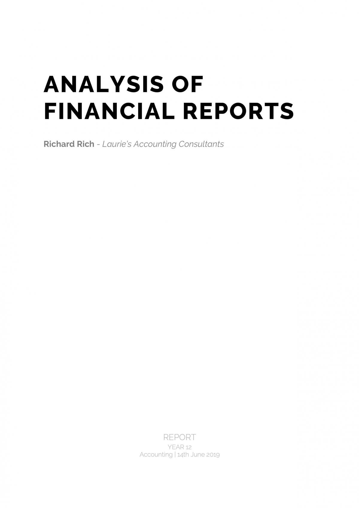 Analysis Of Financial Reports - Page 1