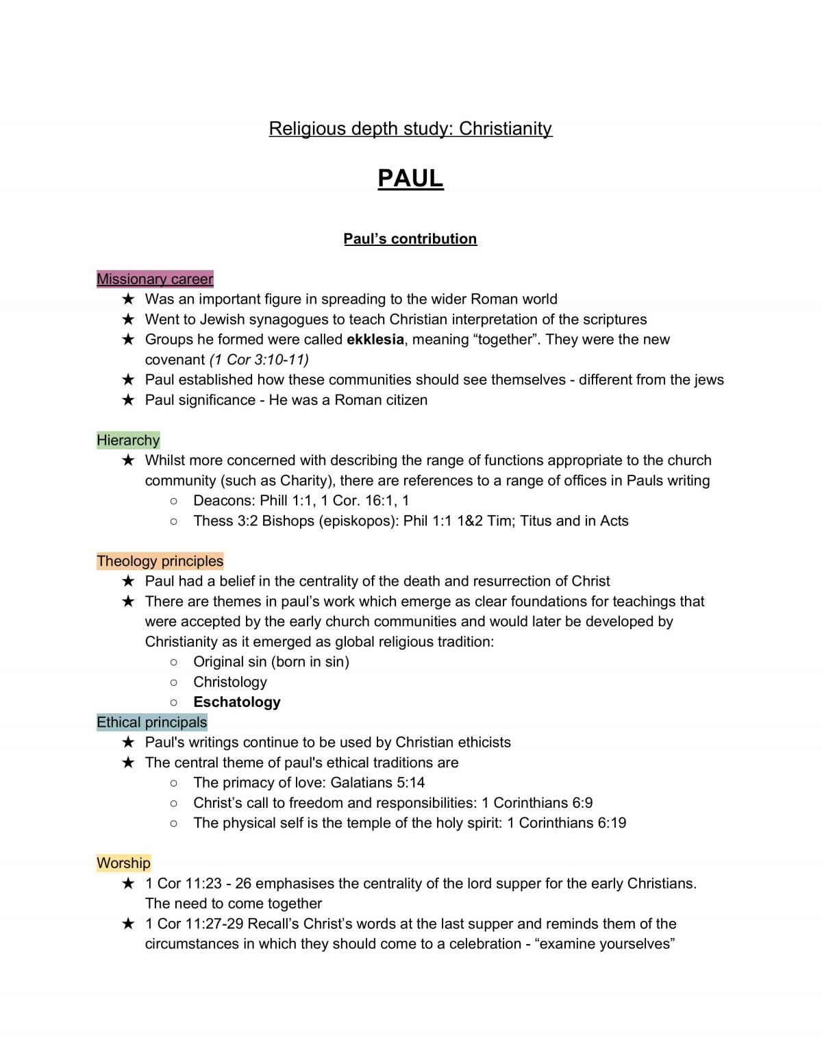 Depth Study: Christianity  - Page 1