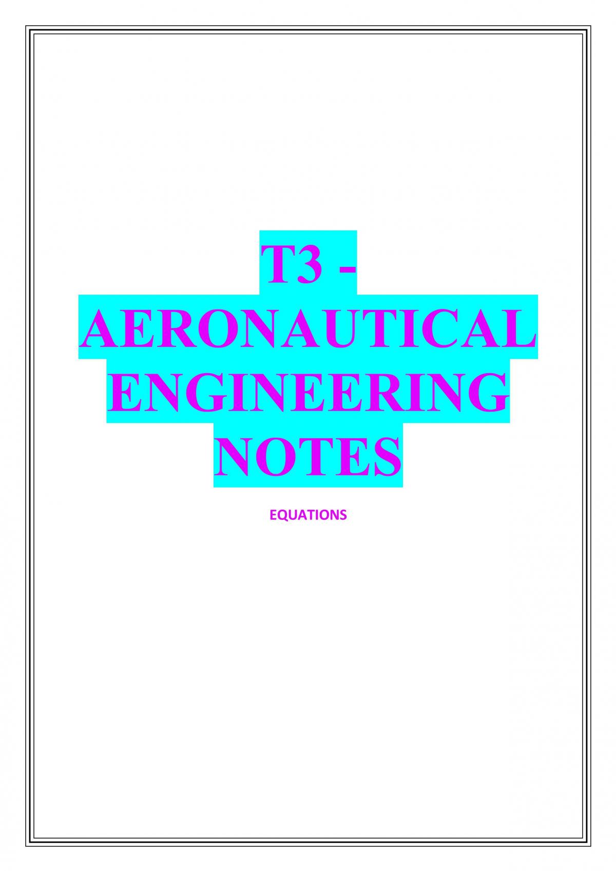 Aeronautical Engineering Notes - Page 1