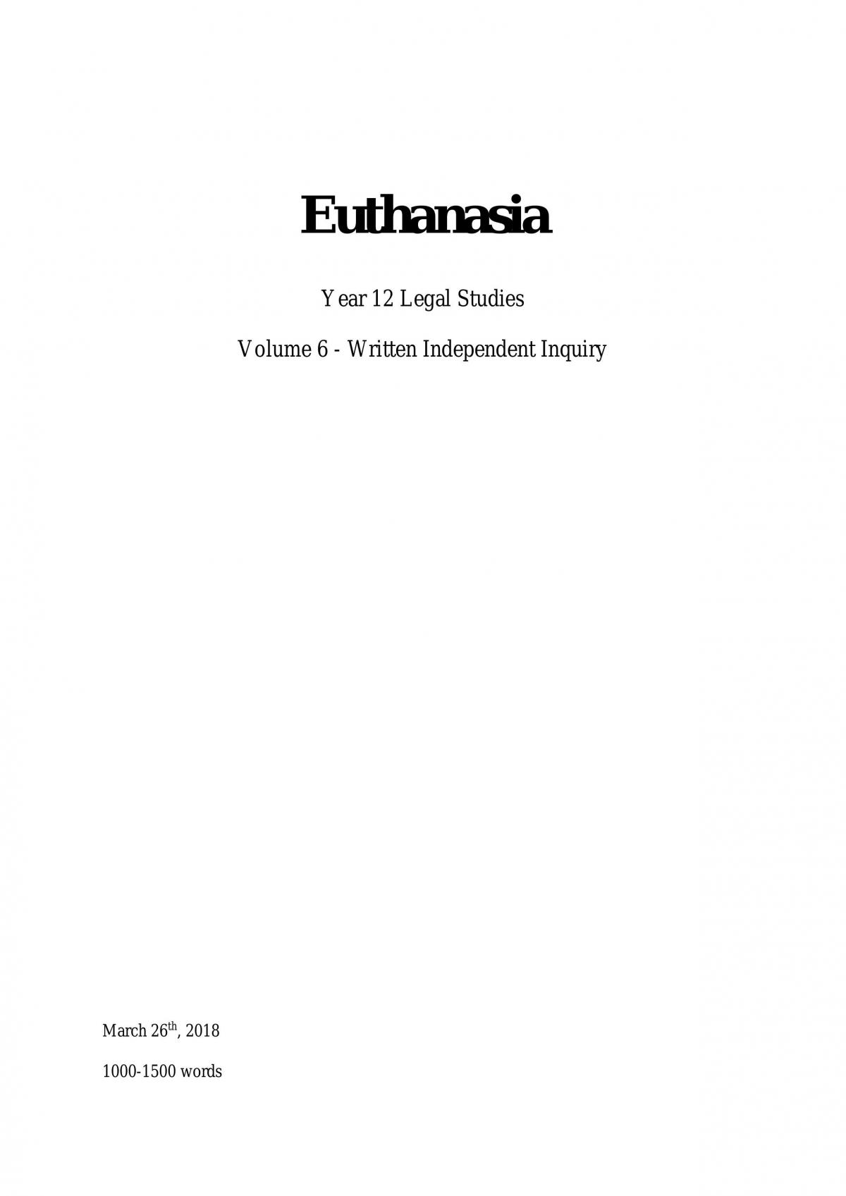 Legal studies euthanasia - Page 1