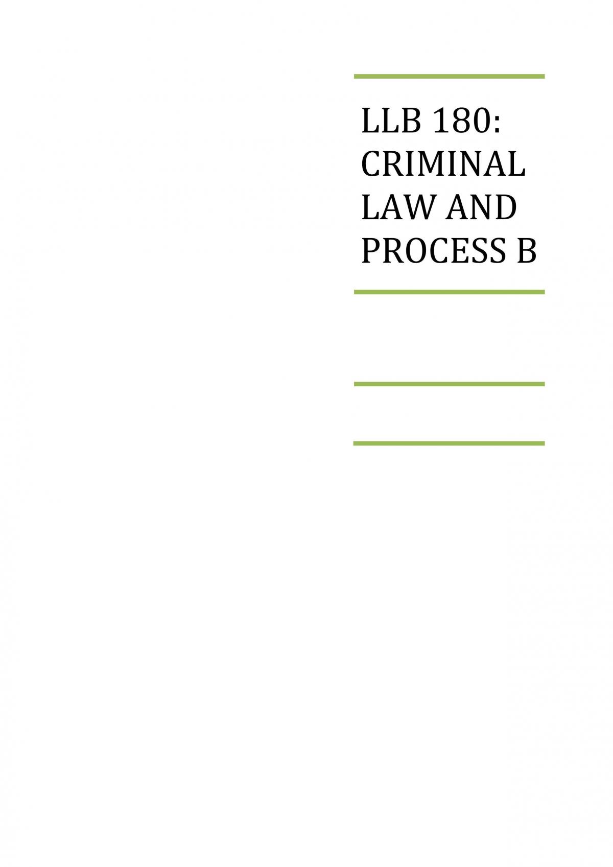 Criminal Law and Process B Notes (complete) - Page 1
