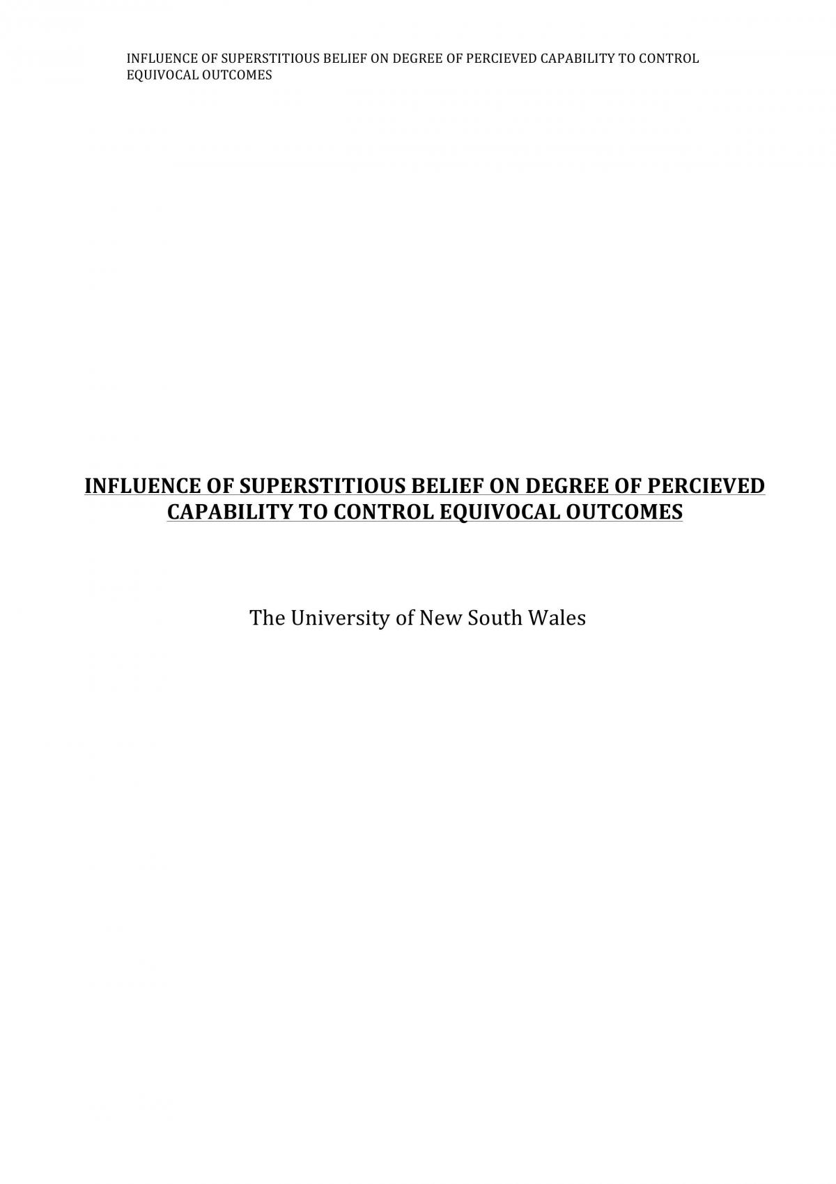 Half Research Report Sample - Page 1