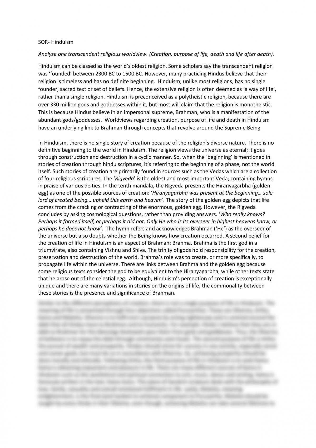 hinduism essay pdf