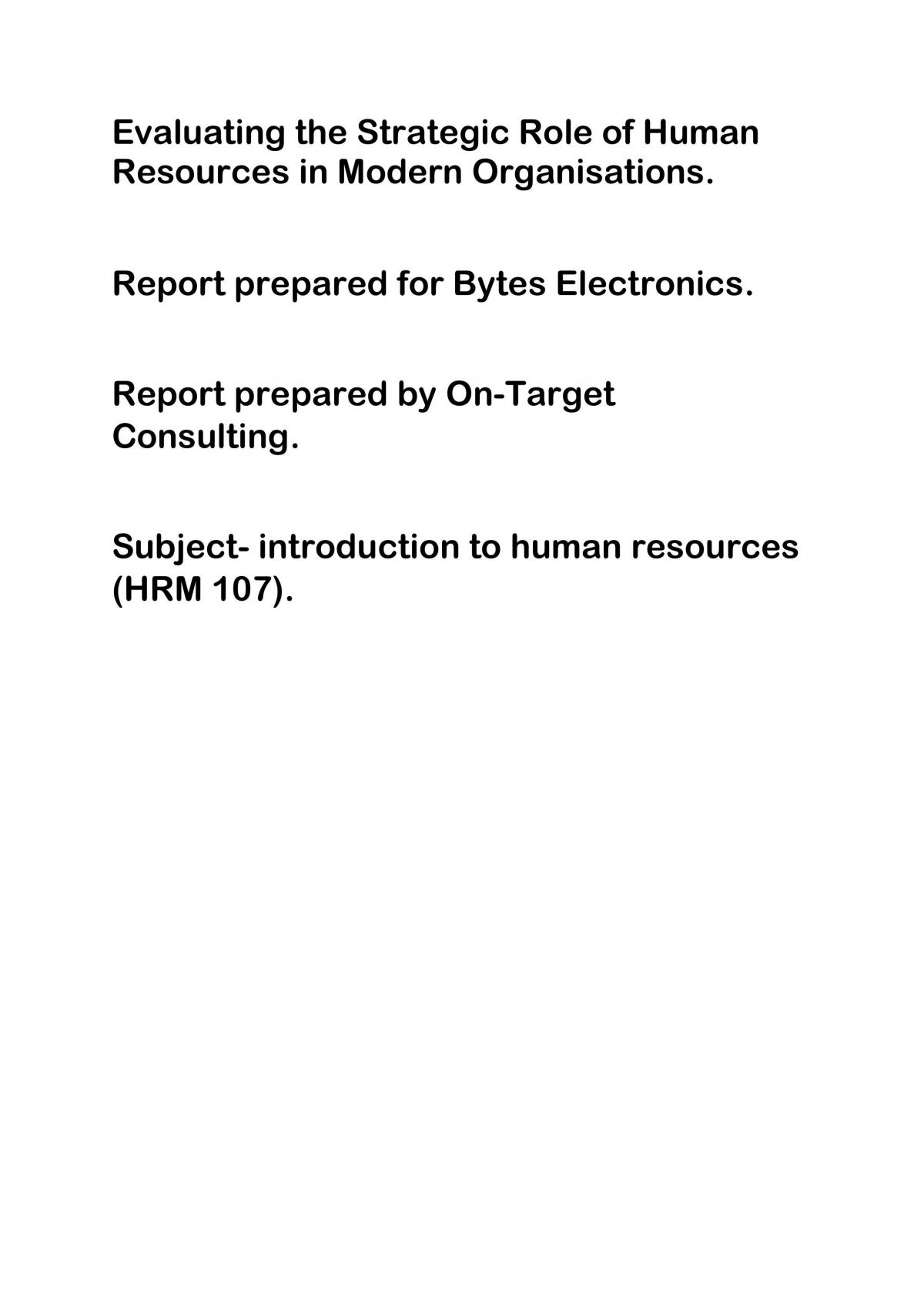 HRM 107 report assignment - Page 1