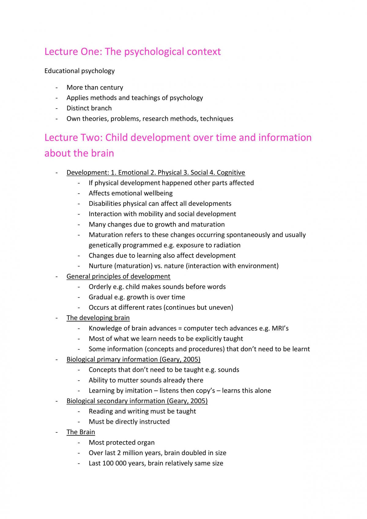 EDUC105 Helpful Notes - Page 1