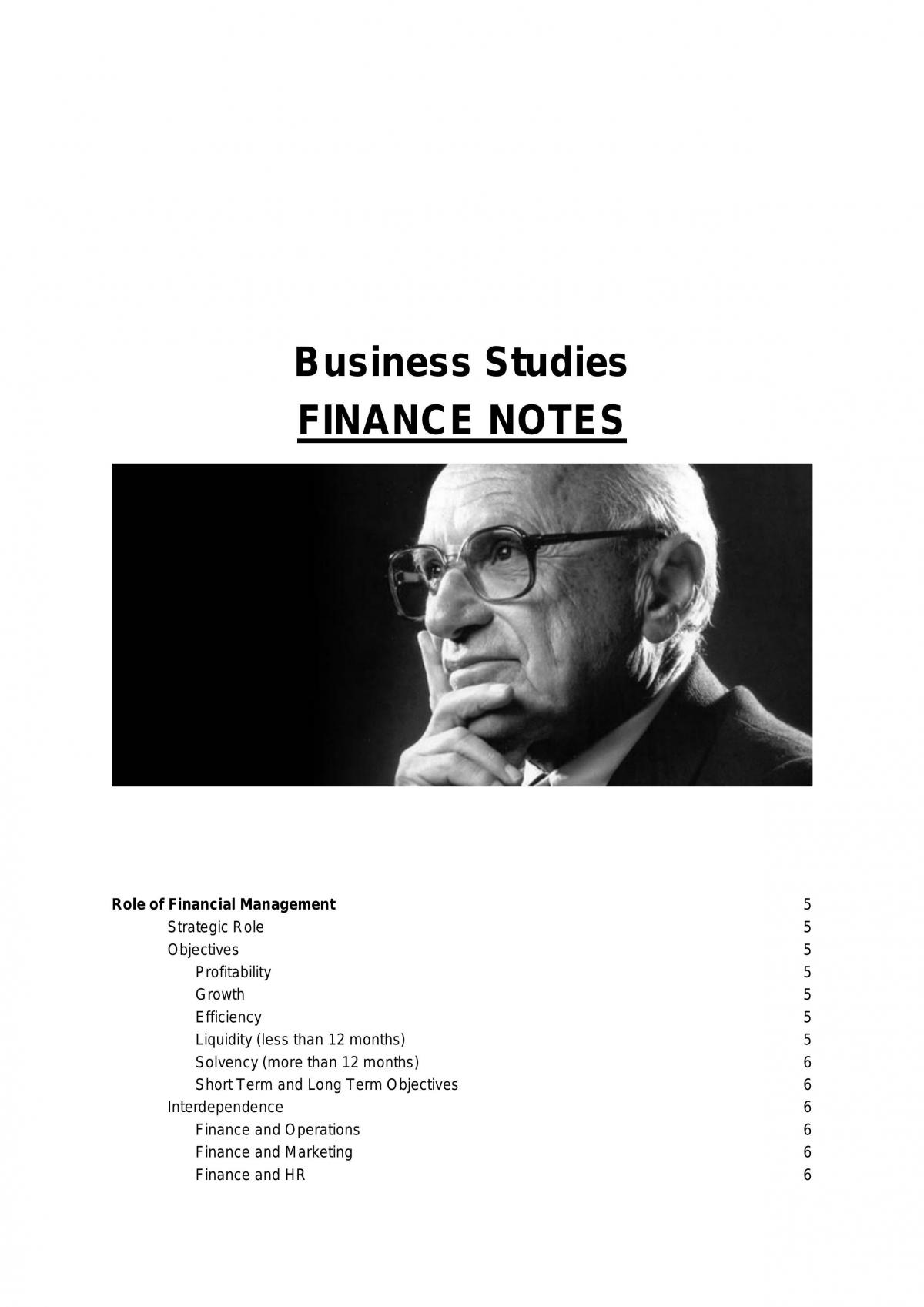 Finance Notes  - Page 1