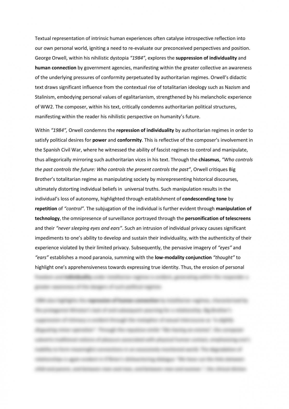 thesis statement 1984 essay