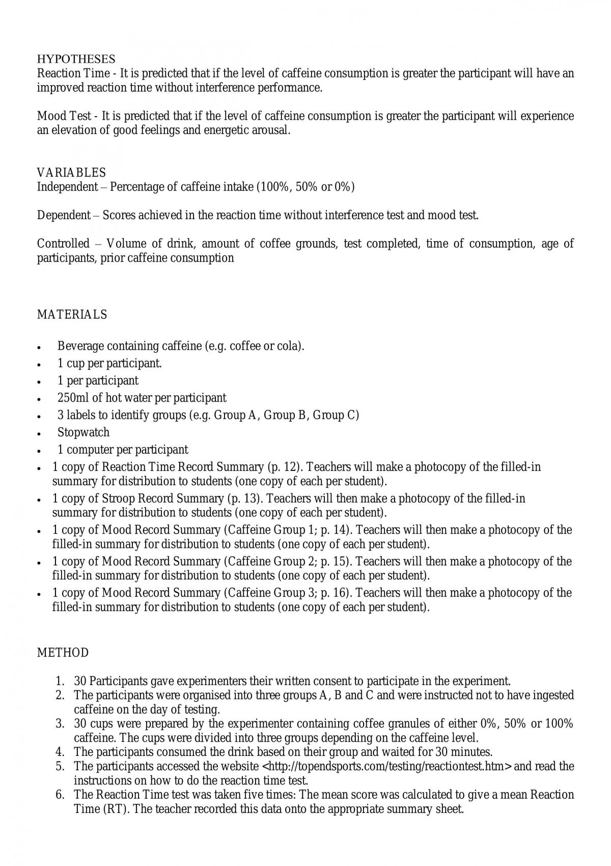 Caffeine Practical Report - Page 2