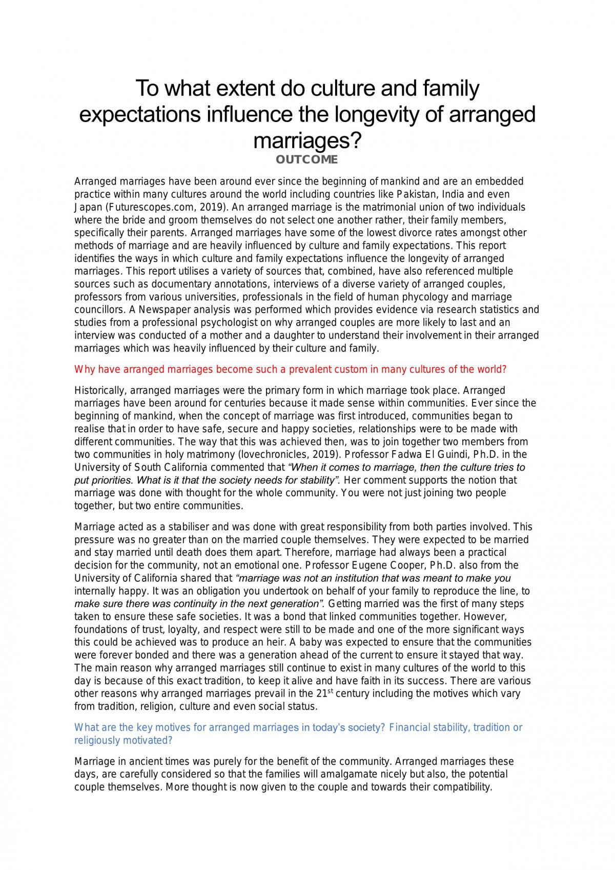Stage 2 Research Project B Outcome  - Page 1