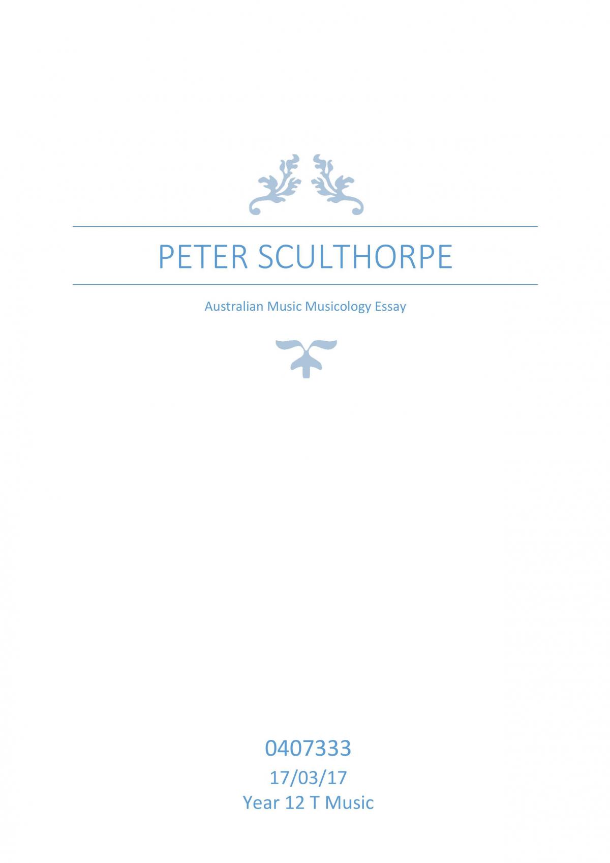 Peter Sculthorpe - Page 1
