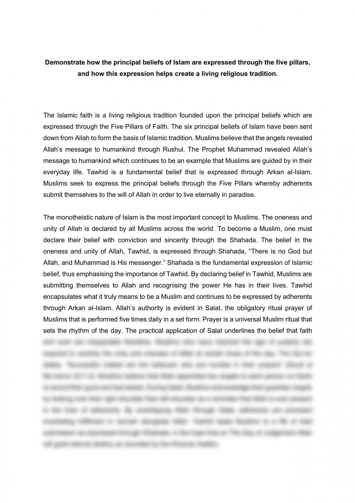 essay on personality in islam