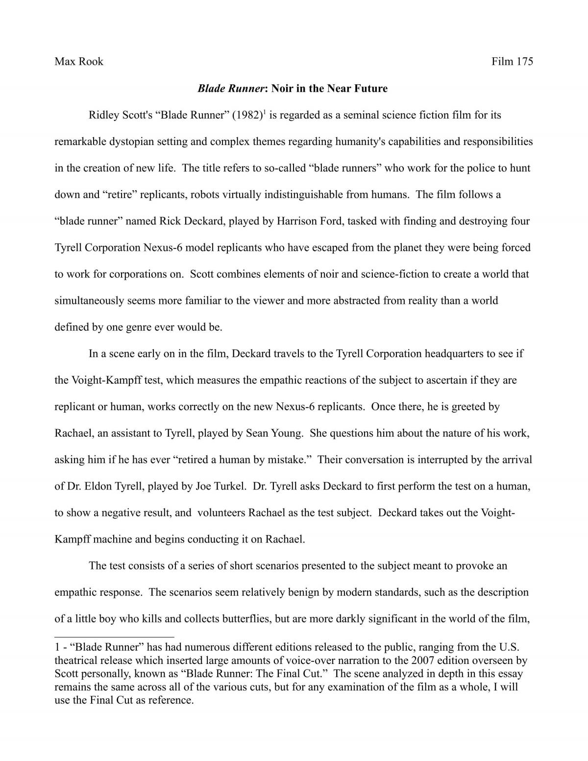Module A: Frankenstein and Blade Runner - Page 1