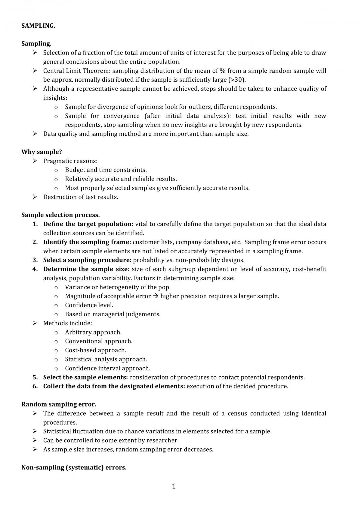 Study notes for marketing research finals - Page 1
