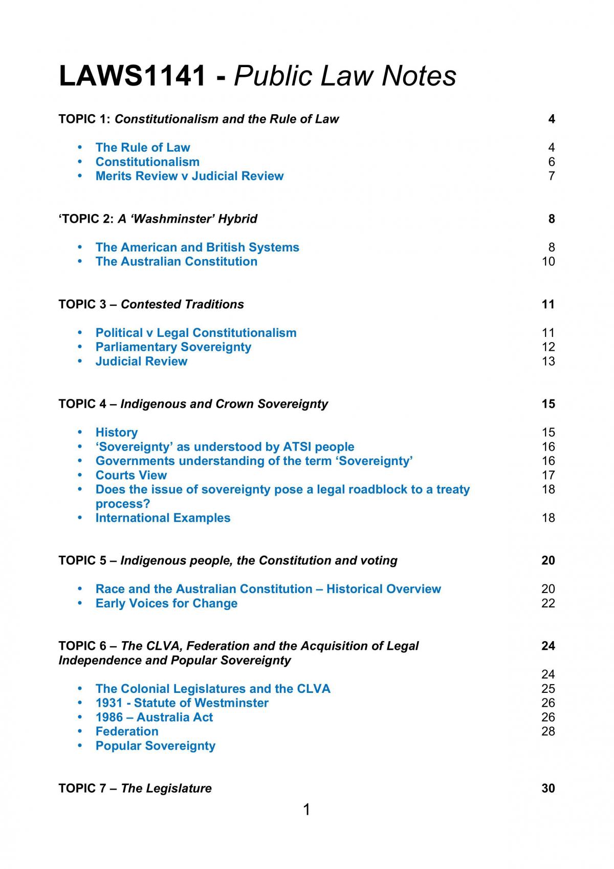 Public law study notes - Page 1