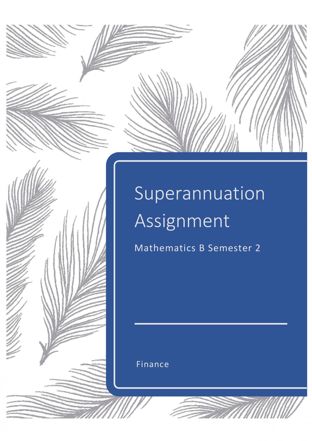Superannuation - Page 1