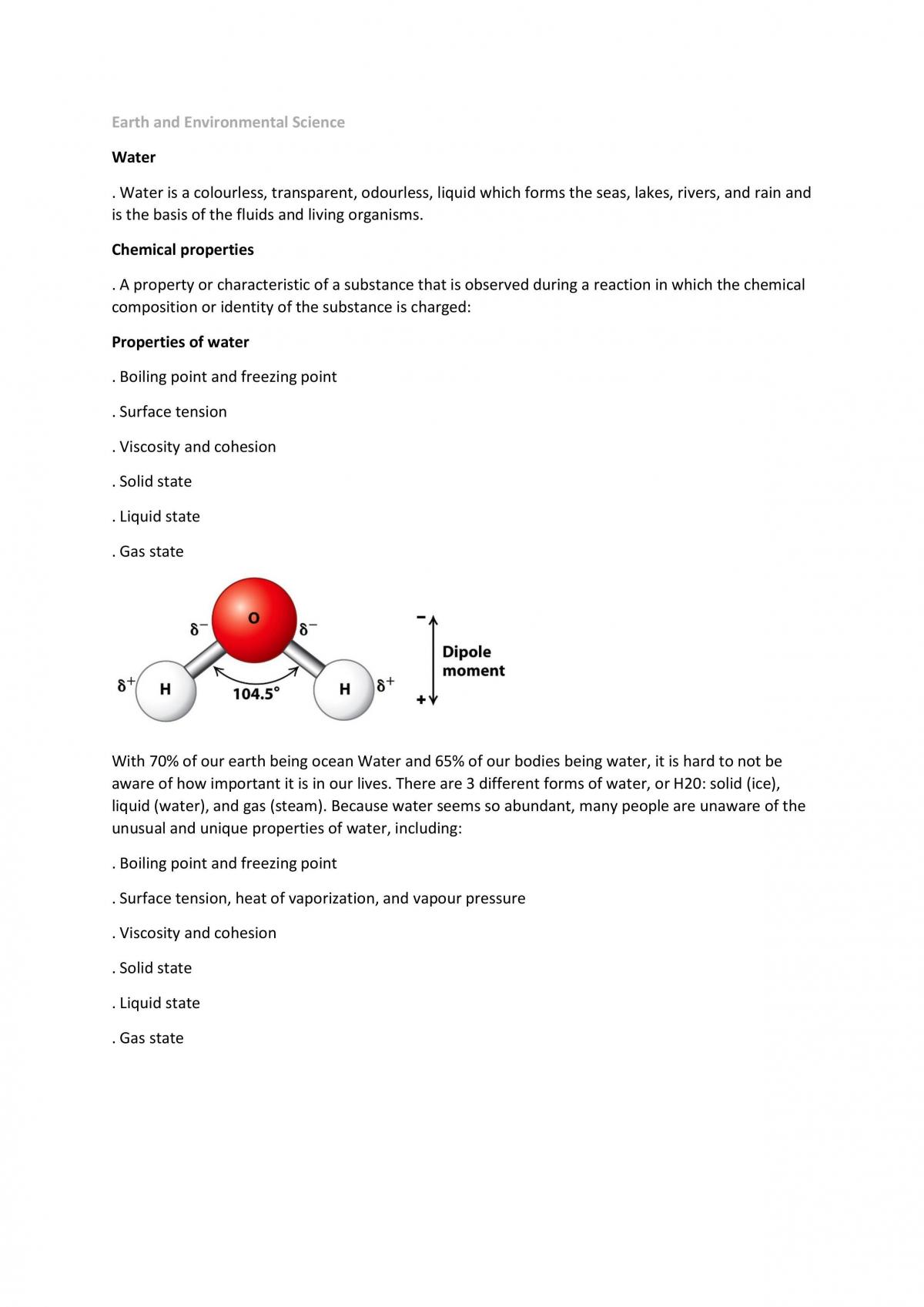 Earth and Environmental Study notes  - Page 1