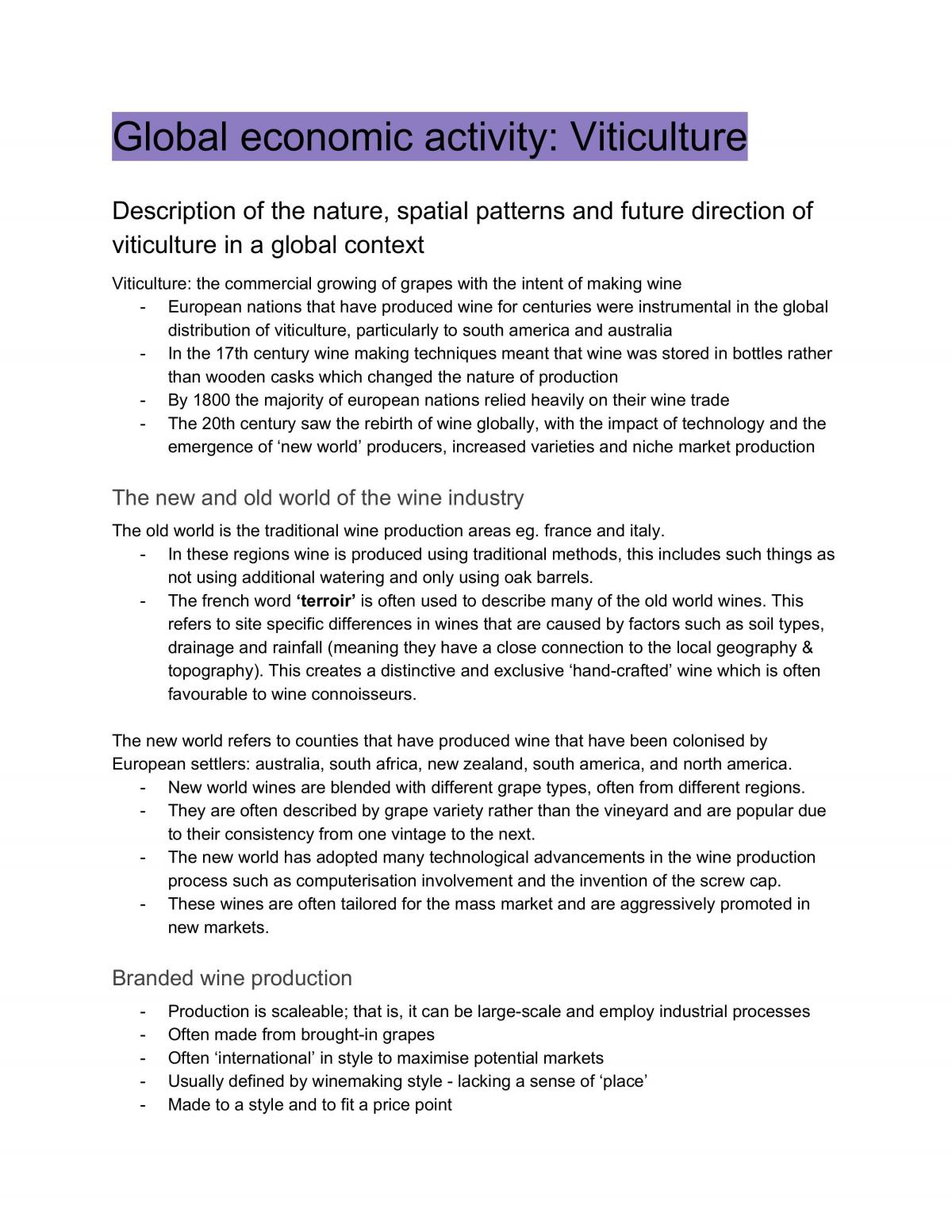 Geography Viticulture Notes - Page 1