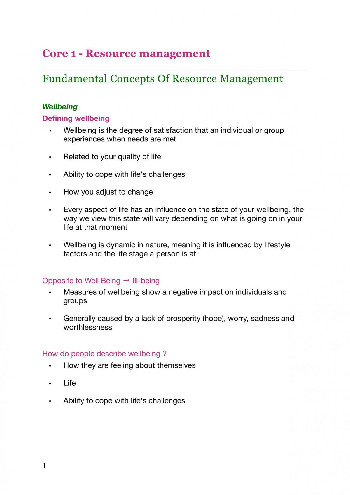 CAFS Core 1 Notes - Page 1