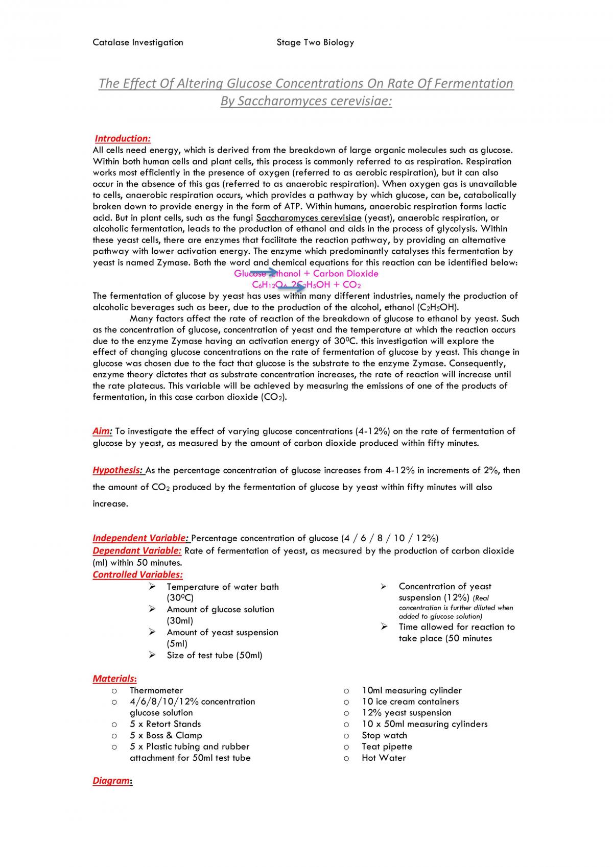 Fermentation Practical - Page 1