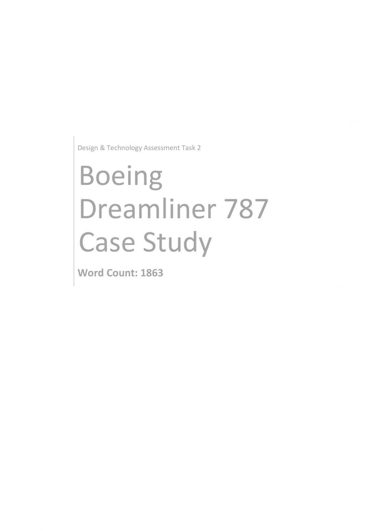 Case Study on the Boeing787 Dreamliner - Page 1