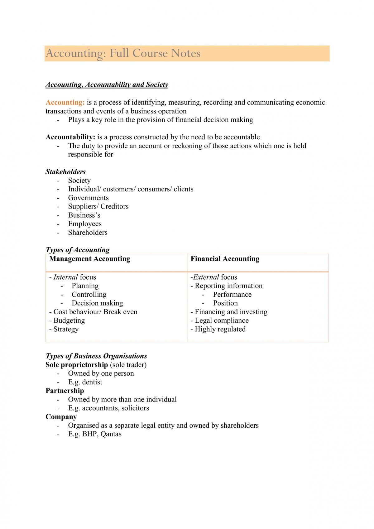 Accounting: Full course notes - Page 1