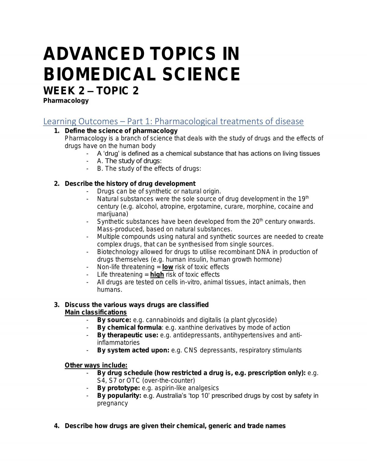 Pharmacology Notes - Page 1