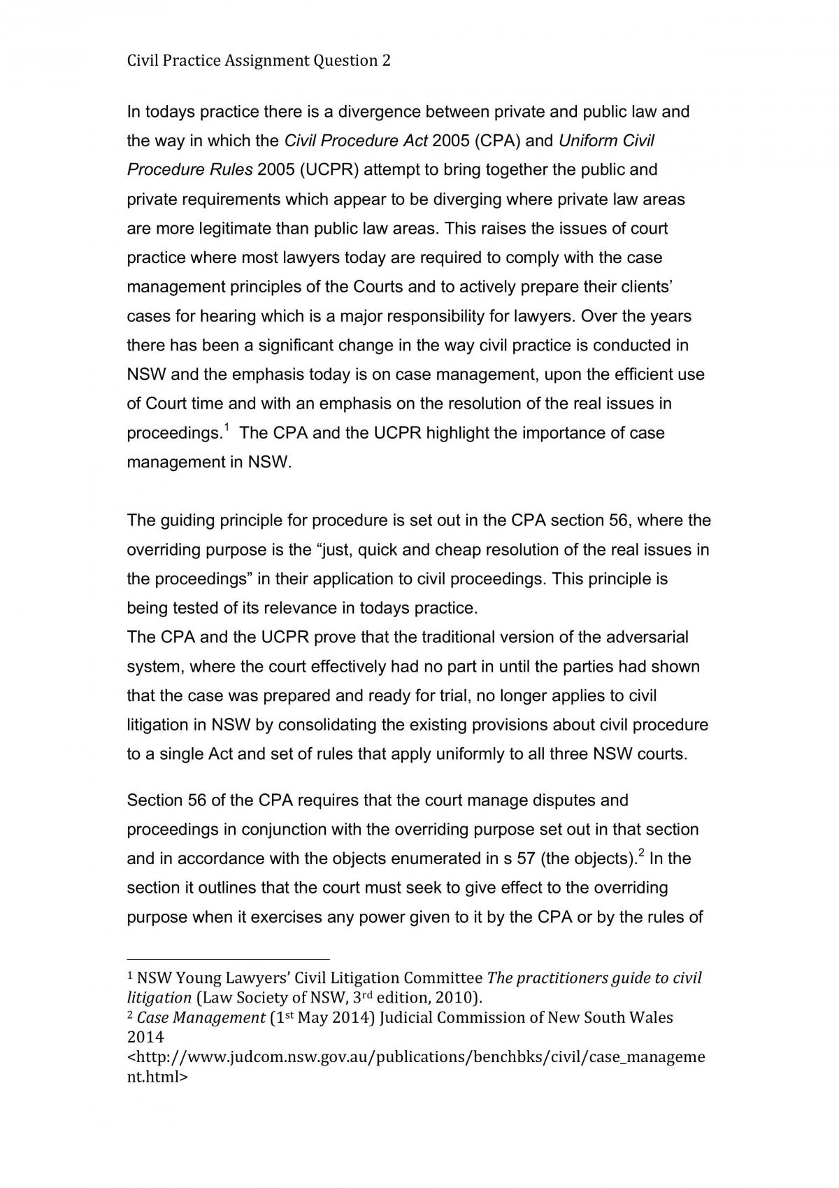 Civil Practice Assignment 2014 - Page 1