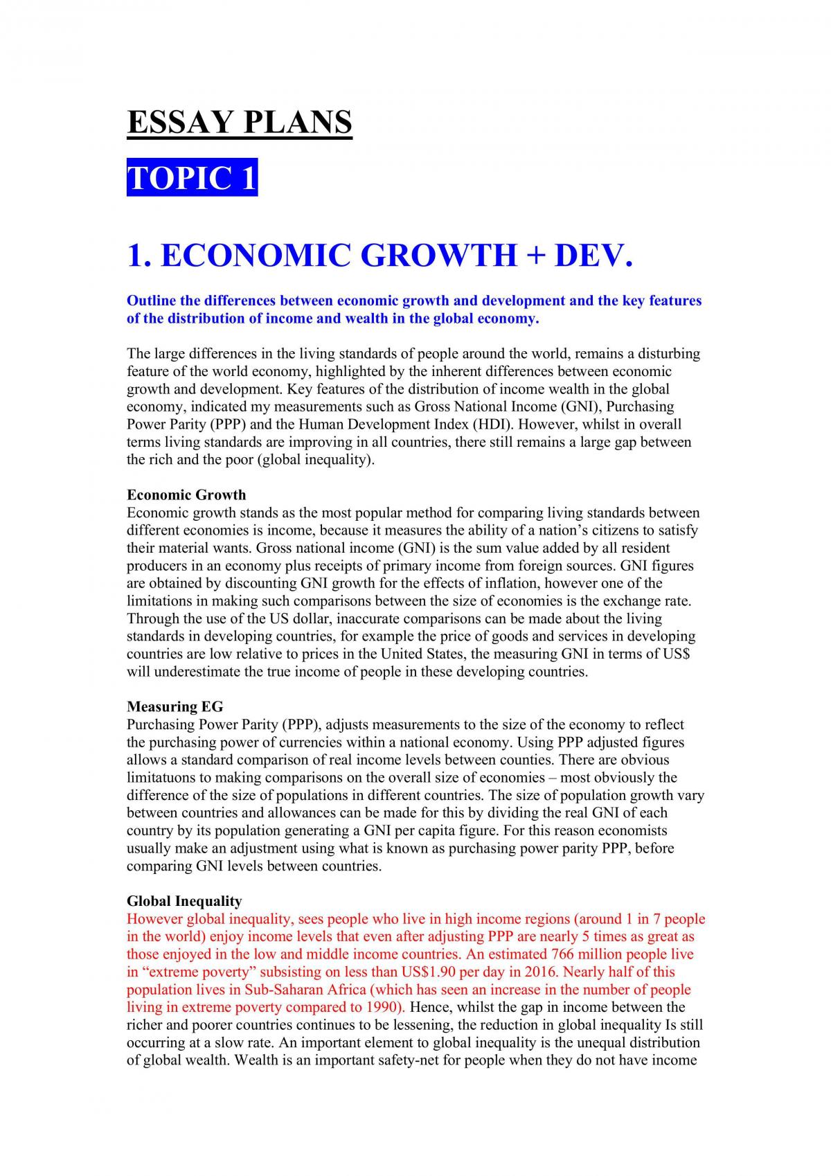 Complete Economics Notes HSC Year 12 - Page 1