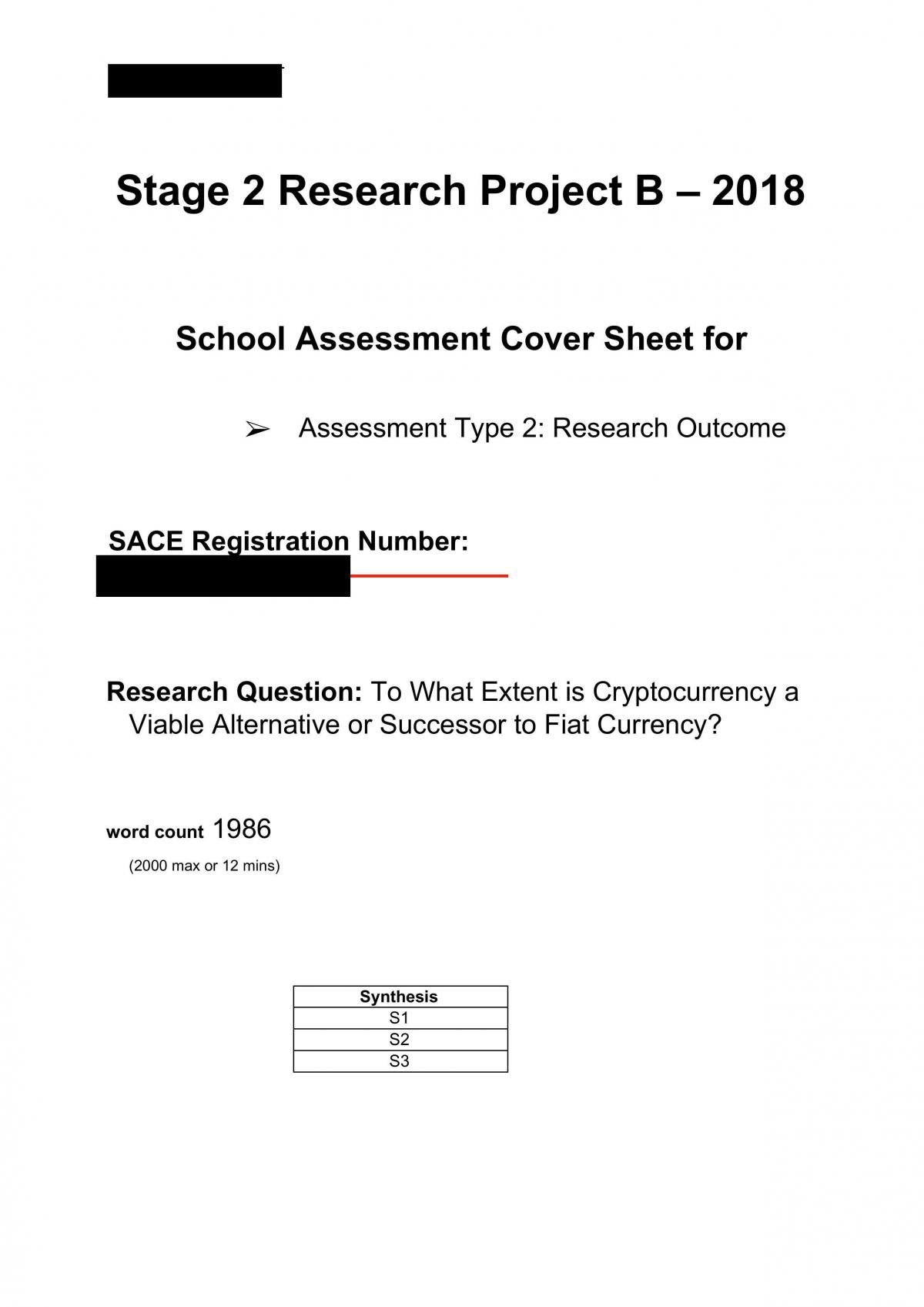 Research Project Outcome on Cryptocurrency - Page 1