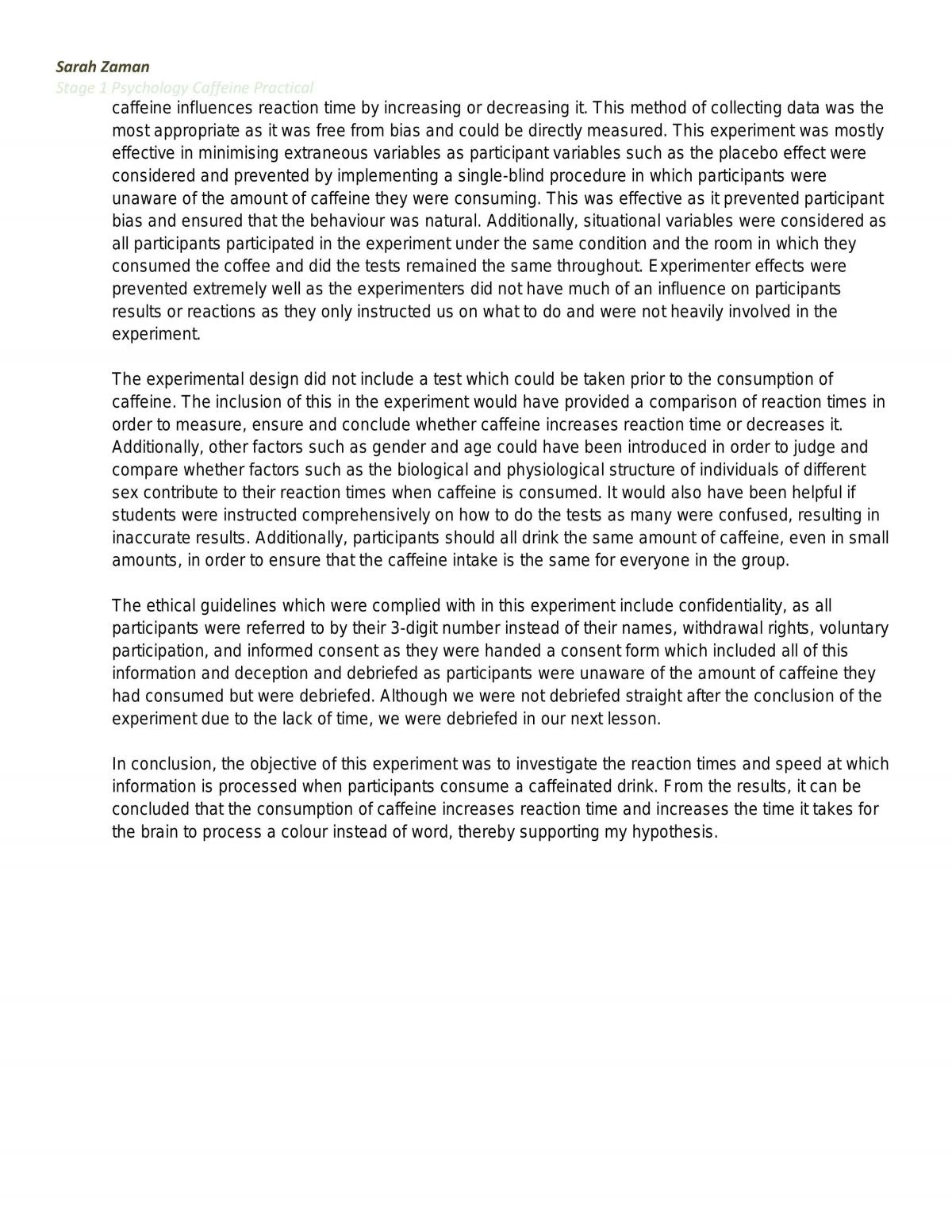 Caffeine Influence on Reaction Time - Page 6