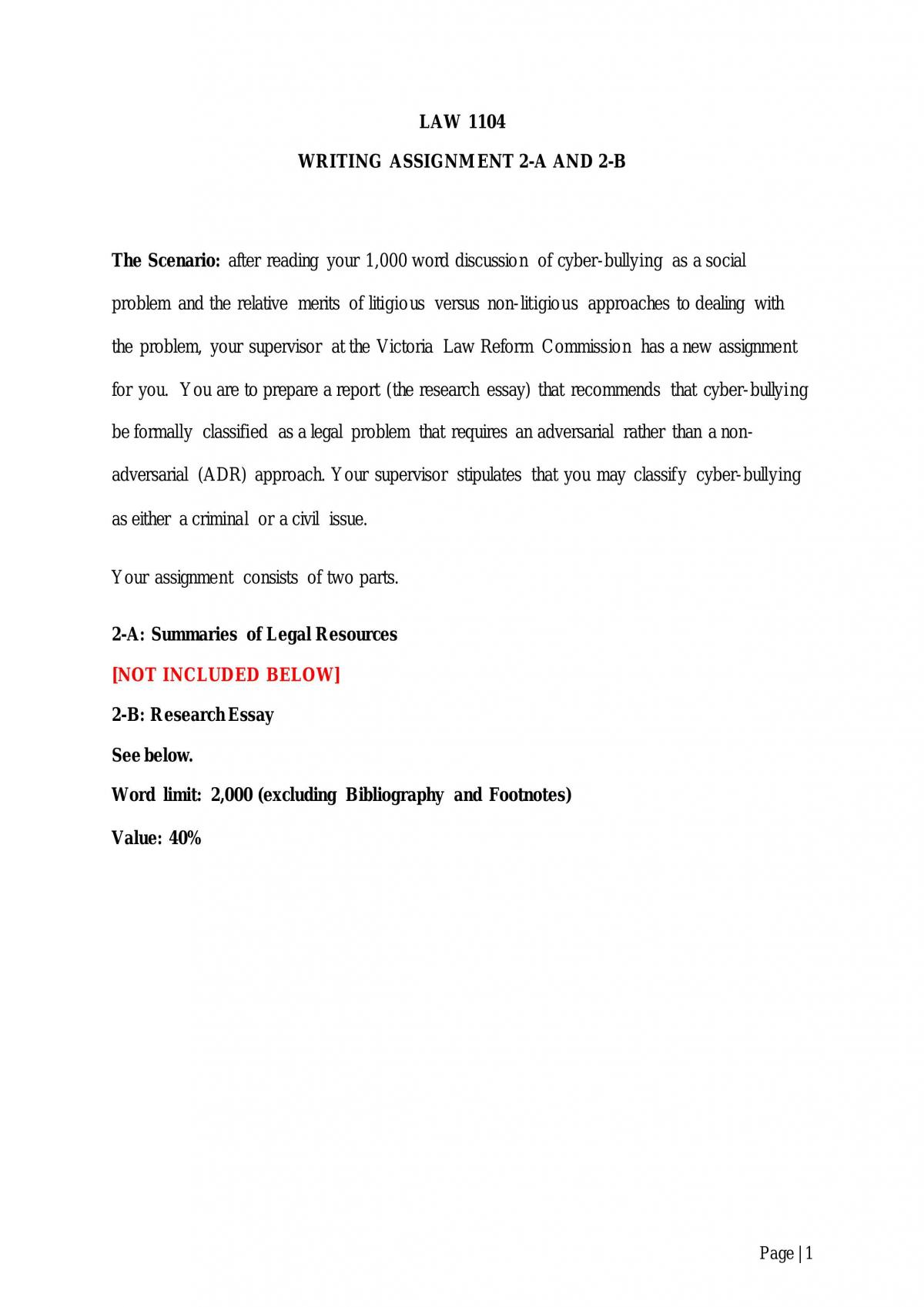 Research Assignment - Page 1