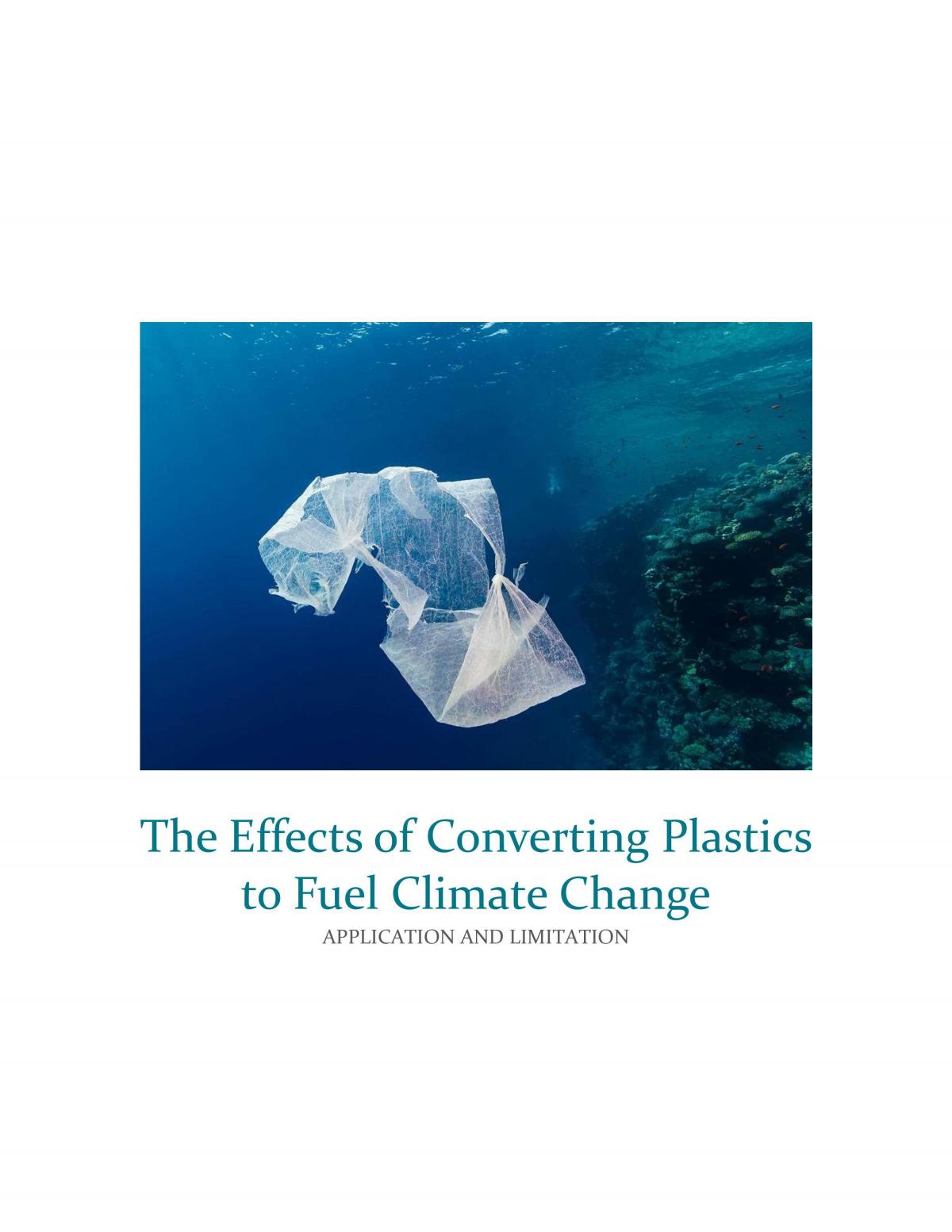Effects of Plactic to Fuel on Climate Change - Page 1