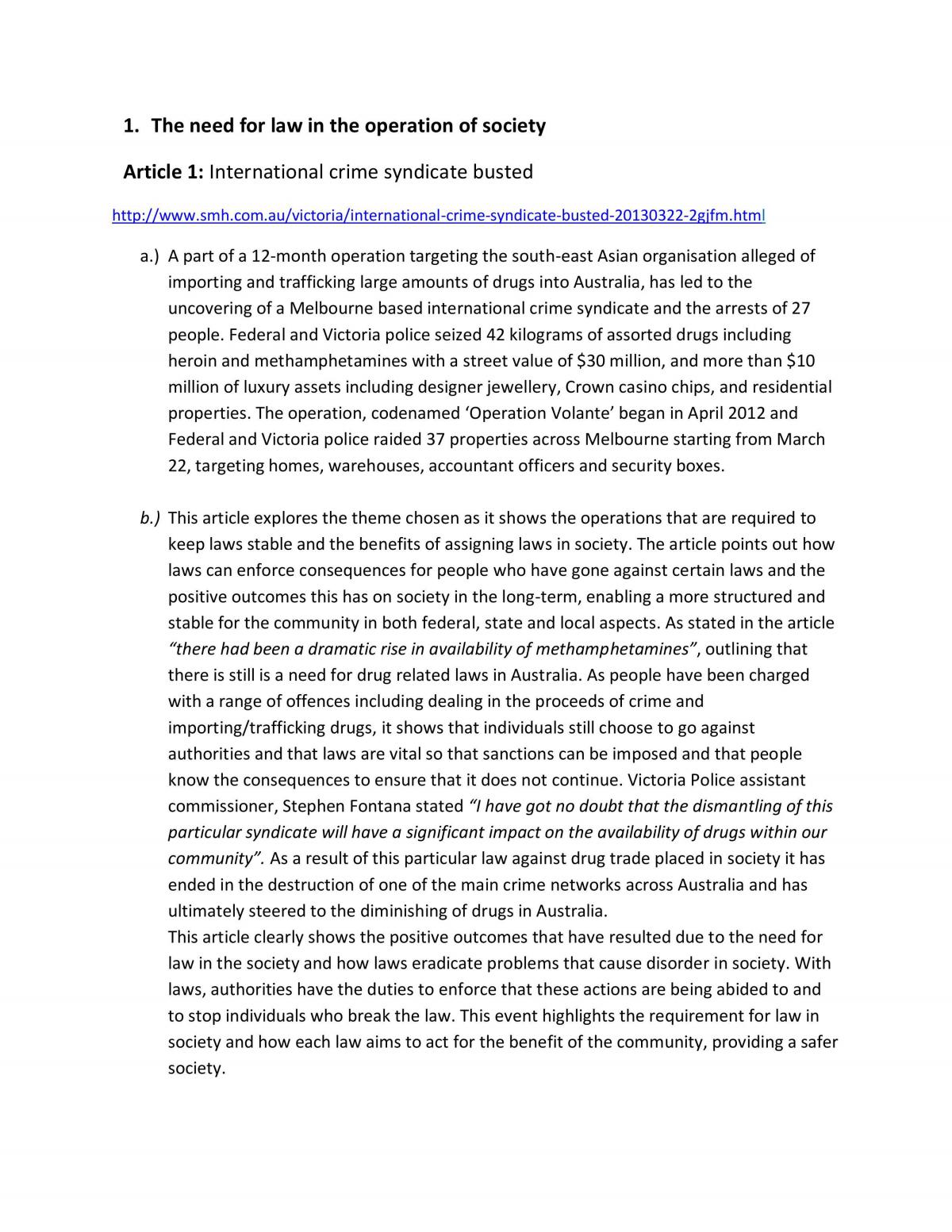 Need for Law Assignment - Page 1