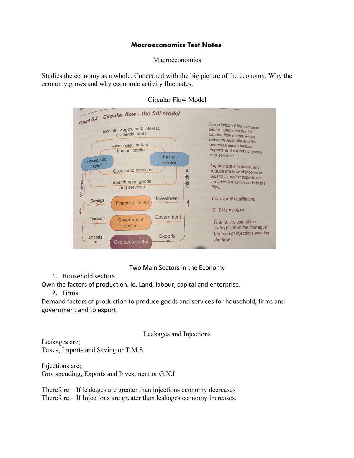 Economics Notes  - Page 1