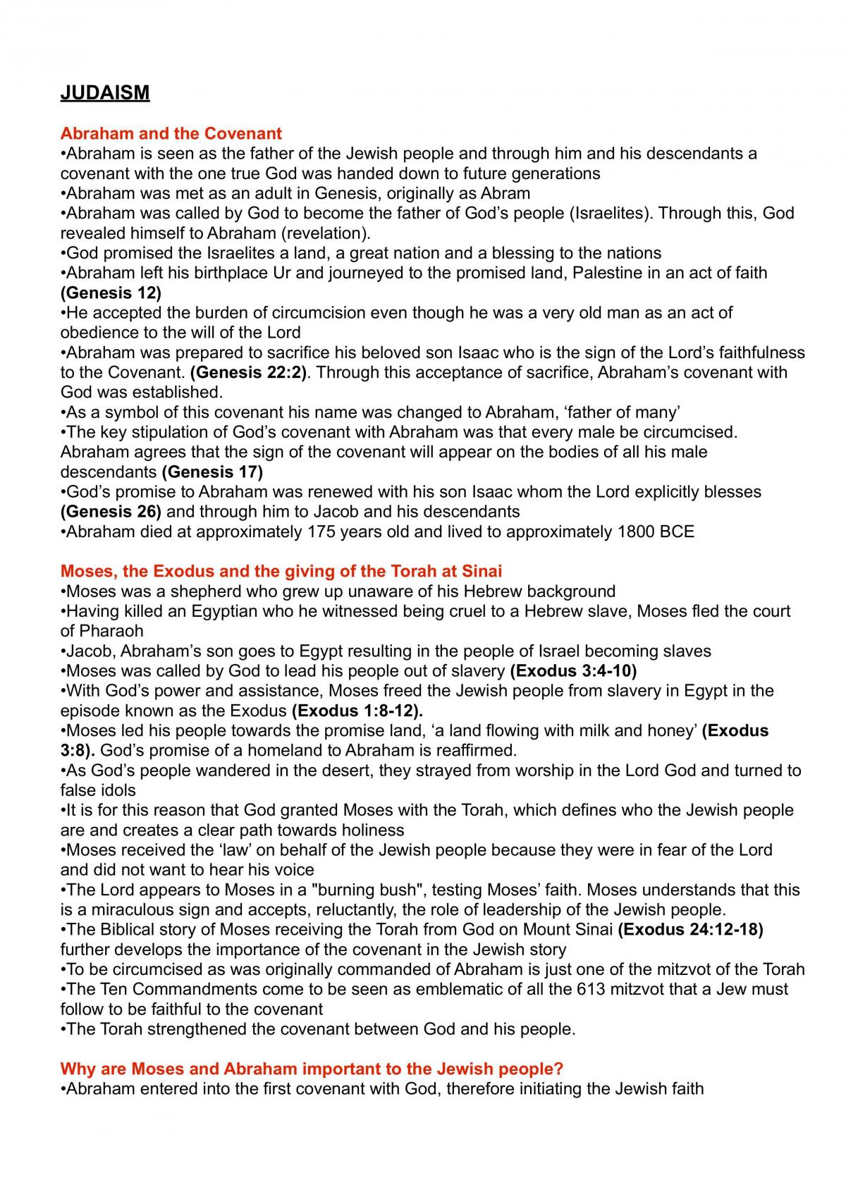 Judaism Preliminary Notes - Page 1