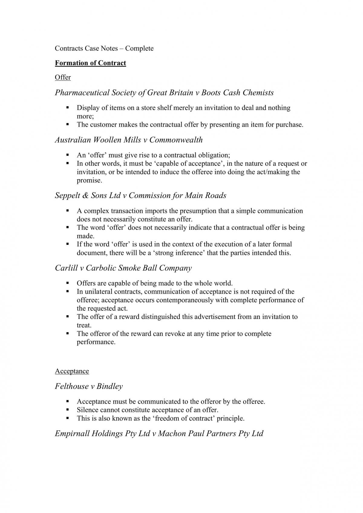 CONTRACTS CASES - Page 1