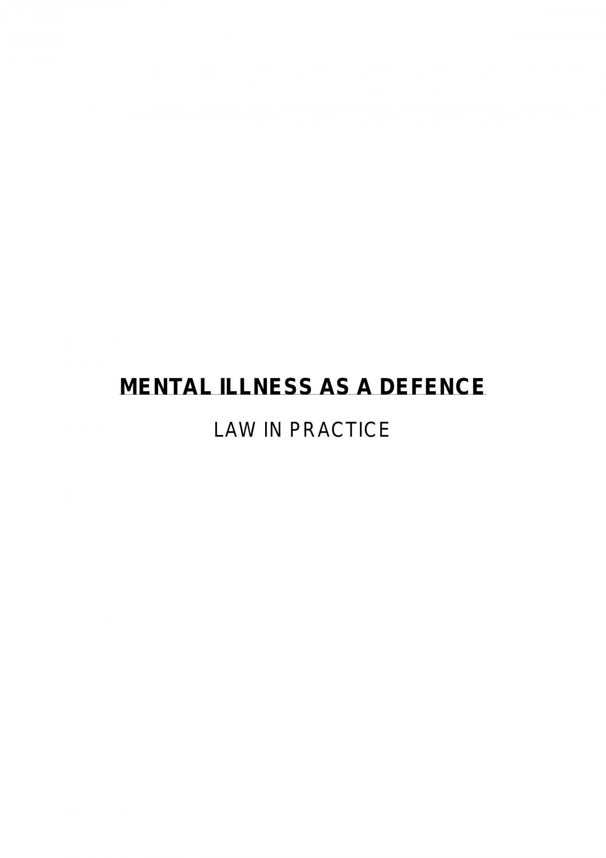 Law in Practice - Mental Illness As A Defence - Page 1
